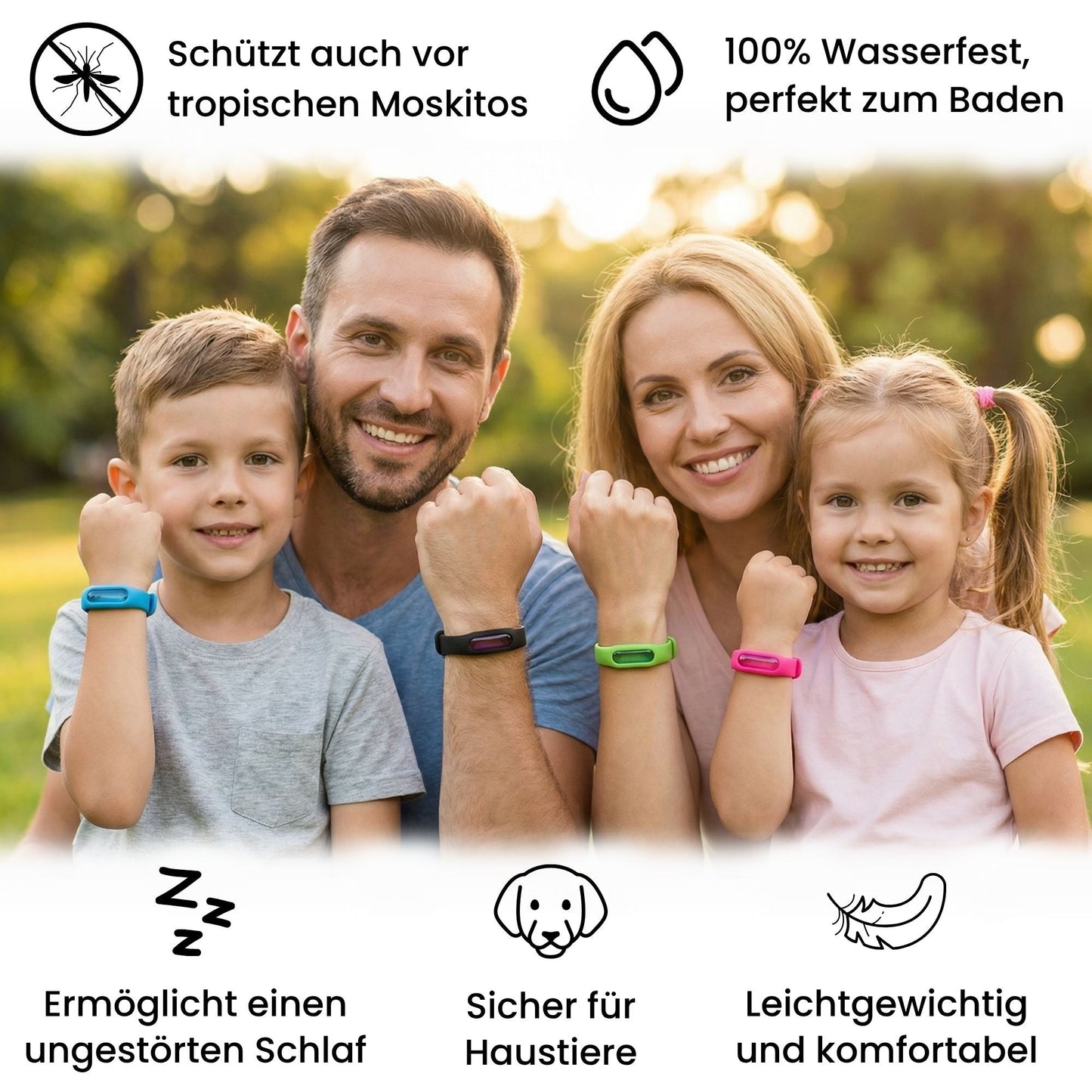 Mücken-Abwehrband - Schütze dich bis zu 24 Monate vor Mückenstichen – ganz ohne Chemie