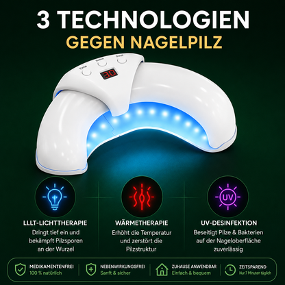 MykoCare™ – 3-in-1 Nagelpilz-Therapiegerät | Licht, Wärme & UV