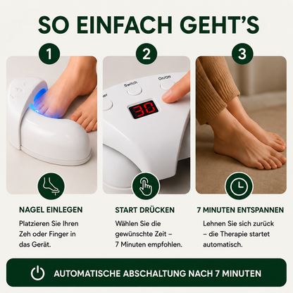 MykoCare™ – 3-in-1 Nagelpilz-Therapiegerät | Licht, Wärme & UV