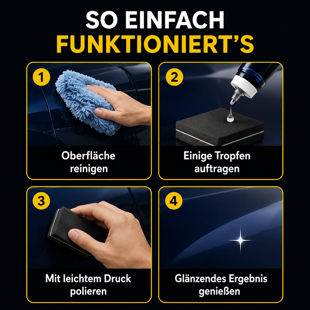Kratzer einfach wegwischen mit NanoPolix™ — ohne Werkstatt, ohne Kosten