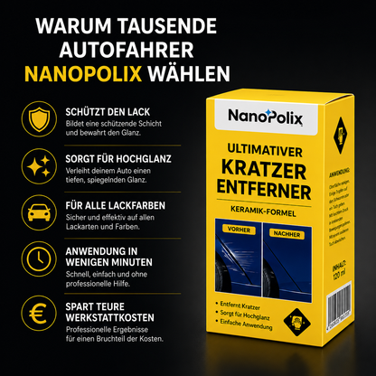 Kratzer einfach wegwischen mit NanoPolix™ — ohne Werkstatt, ohne Kosten