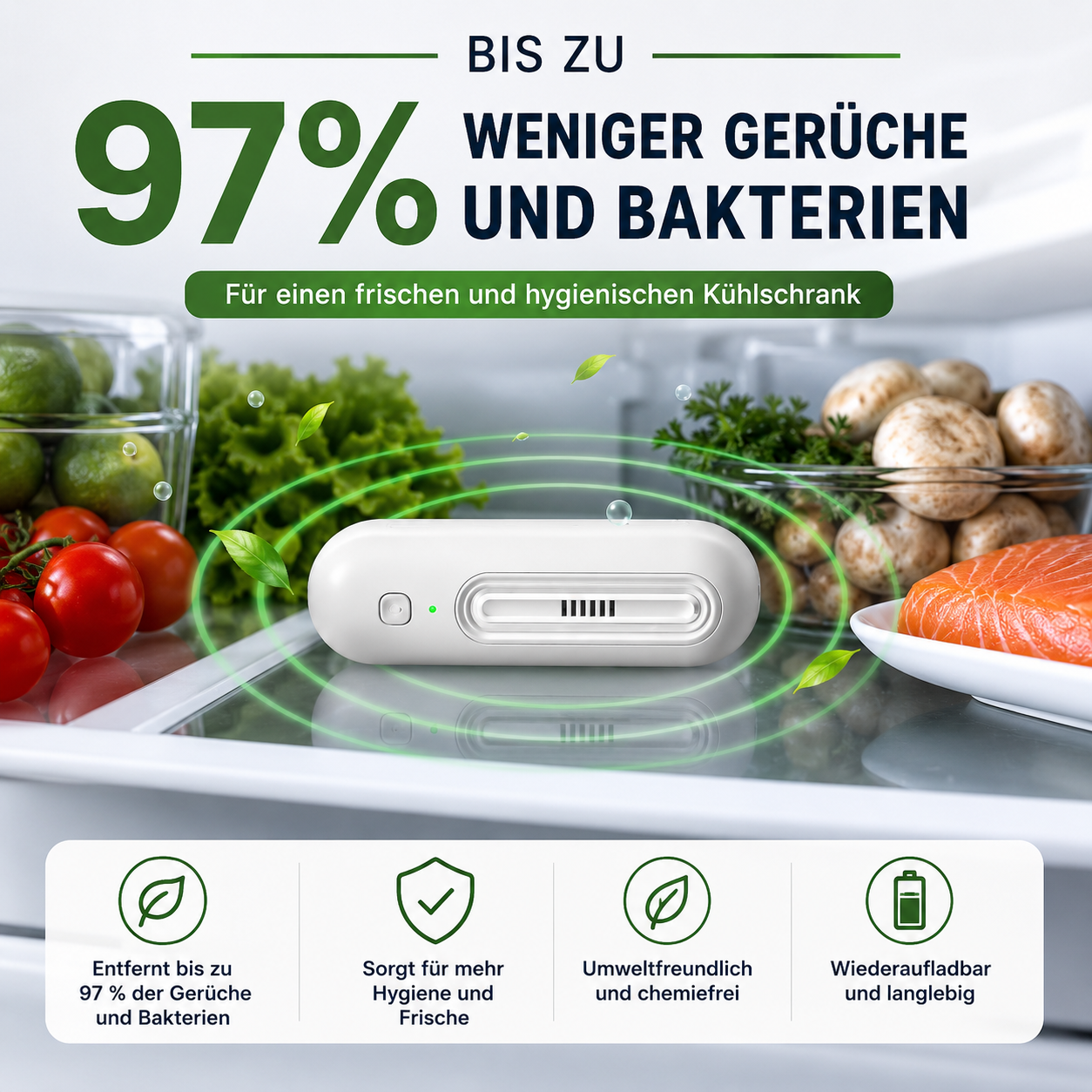 Ozoori™ – Ihr Kühlschrank bleibt frisch, sauber und geruchsfrei