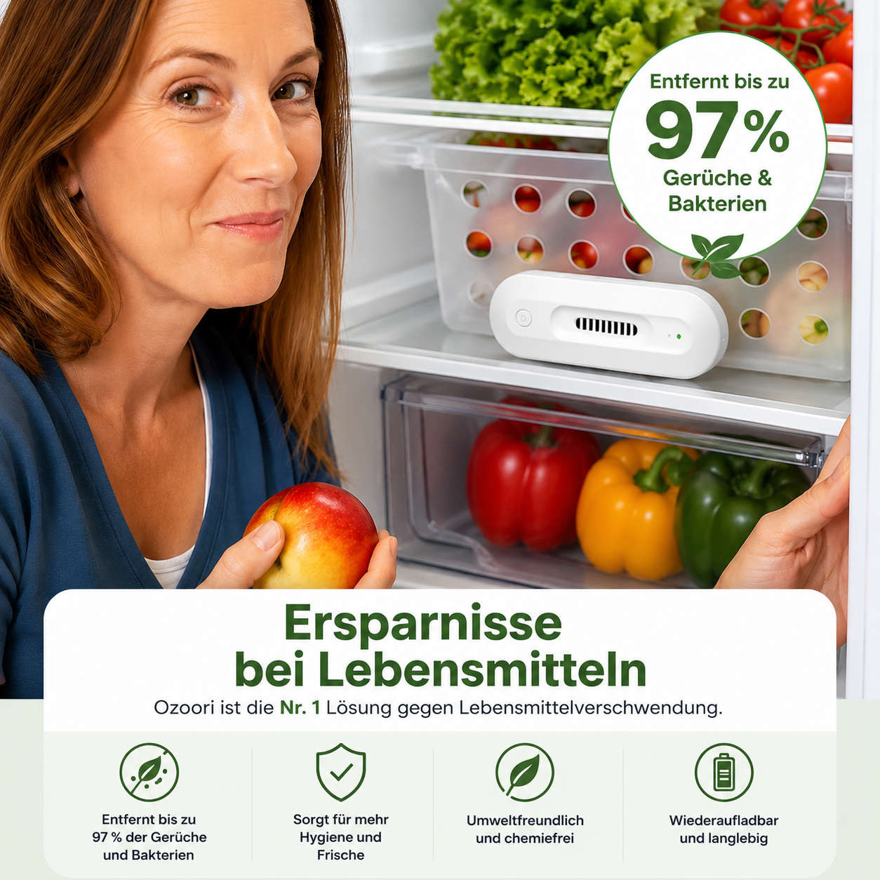 Ozoori™ – Ihr Kühlschrank bleibt frisch, sauber und geruchsfrei